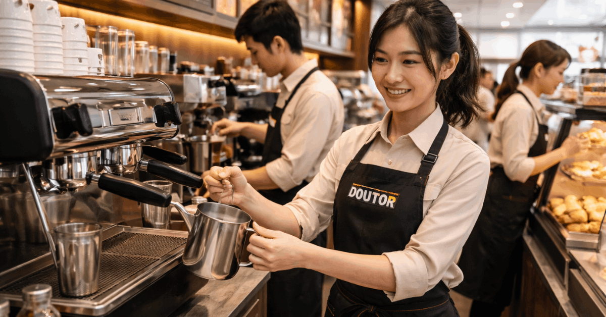 日本のドトールコーヒーで働く:バリスタの仕事、1日の業務内容、接客のポイント