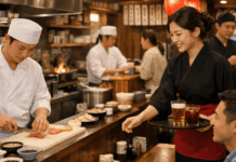 日本の飲食業界で働く:キッチン業務とホールスタッフの役割を徹底解説